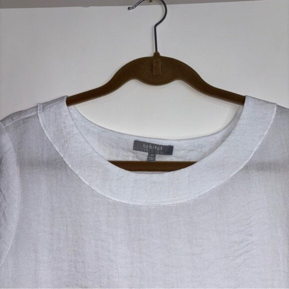 Habitat White Women's Size M Blouse Boho Lagenlook White Layering Minimalist - Picture 6 of 9